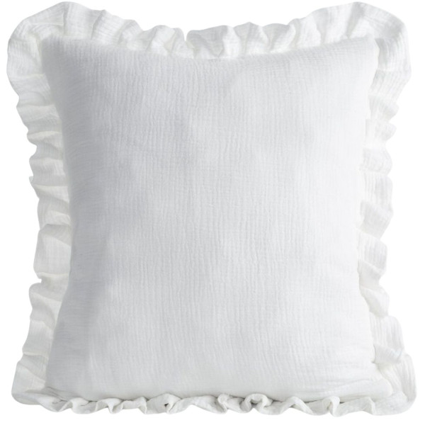 Poszewka MUSLIN 1 bawełniana biała falbanka 45x45 cm 949611