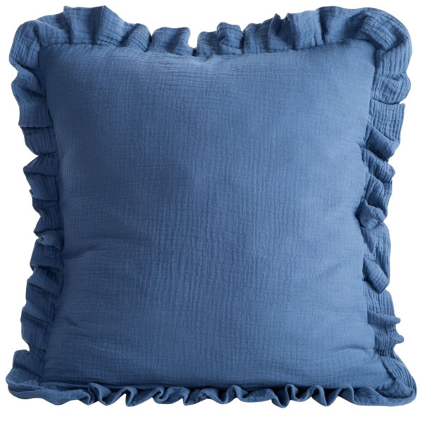 Poszewka MUSLIN 1 bawełniana granatowa falbanka 45x45 cm 949614