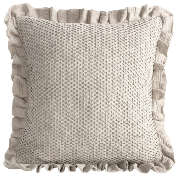 Poszewka MUSLIN 2 bawełniana beżowa siateczka 45x45 cm 949616