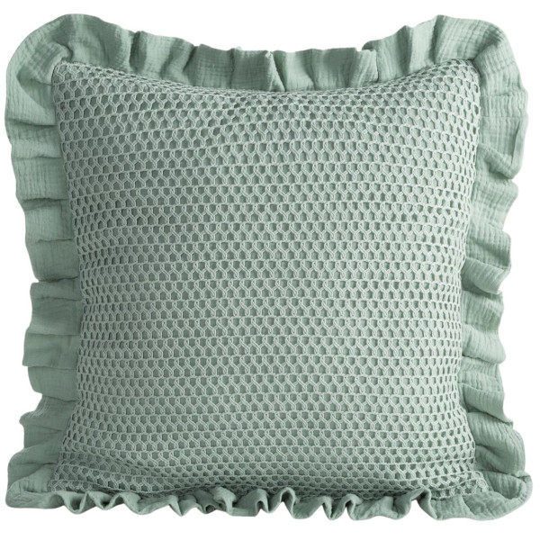 Poszewka MUSLIN 2 bawełniana miętowa siateczka 45x45 cm 949613