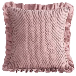 Poszewka MUSLIN 2 bawełniana pudrowy róż siateczka 45×45 cm 949615 Poszewka MUSLIN 2 bawełniana pudrowy róż siateczka 45×45 cm 949615
