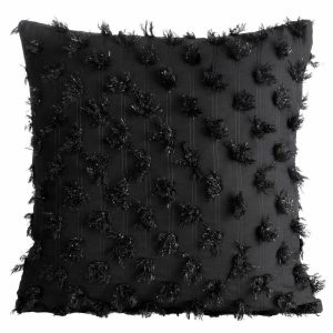 Poszewka na poduszkę AURELIA 45×45 cm czarna pompony 413581 Poszewka na poduszkę AURELIA 45×45 cm czarna pompony 413581