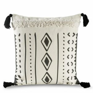 Poszewka na poduszkę BOHO 24 chwosty 45×45 kremowa 413535 Poszewka na poduszkę BOHO 24 chwosty 45×45 kremowa 413535