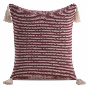 Poszewka na poduszkę BOHO 45×45 cm bordowa frędzle chwosty 411503 Poszewka na poduszkę BOHO 45×45 cm bordowa frędzle chwosty 411503