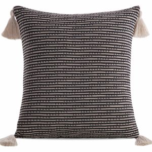 Poszewka na poduszkę BOHO 45×45 cm czarna frędzle chwosty 411527 Poszewka na poduszkę BOHO 45×45 cm czarna frędzle chwosty 411527