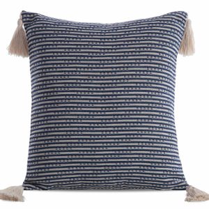 Poszewka na poduszkę BOHO 45×45 cm granat frędzle chwosty 411512 Poszewka na poduszkę BOHO 45×45 cm granat frędzle chwosty 411512
