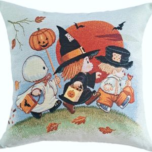 Poszewka Na Poduszkę Jasiek 45X45 Cm Żakardowa Dekoracyjna Halloween 691857 Poszewka Na Poduszkę Jasiek 45X45 Cm Żakardowa Dekoracyjna Halloween 691857