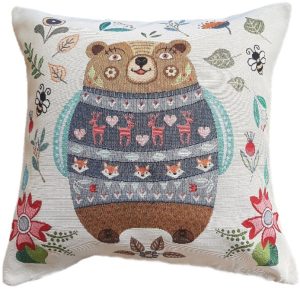 Poszewka na poduszkę jasiek 45×45 cm żakardowa dekoracyjna ozdobna nounours 691866 Poszewka na poduszkę jasiek 45×45 cm żakardowa dekoracyjna ozdobna nounours 691866