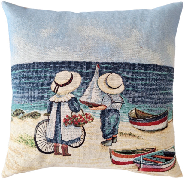Poszewka Na Poduszkę Jasiek 45X45 Cm Żakardowa Dekoracyjna Ozdobna Plaża 805830