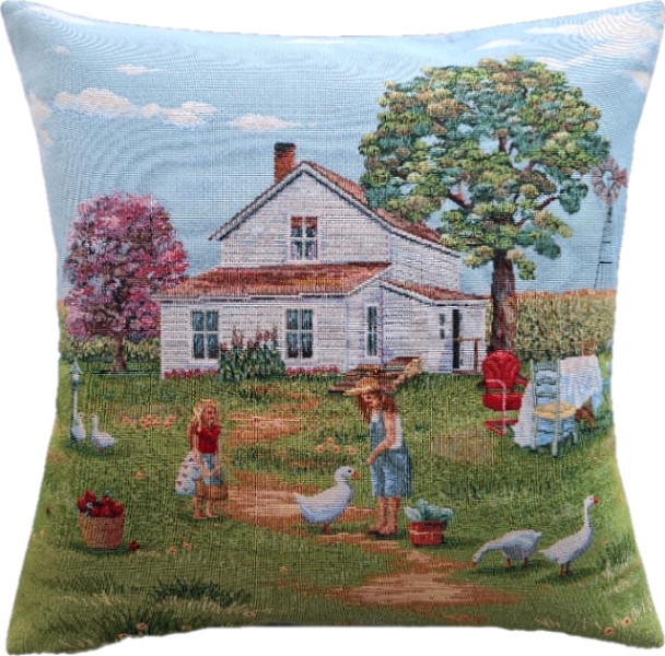 Poszewka na poduszkę jasiek 45x45 cm żakardowa dekoracyjna wiejski klimat 691640