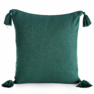 Poszewka na poduszkę POLY 03 zielona 45×45 cm chwosty 411576