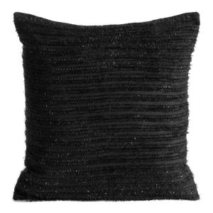 Poszewka na poduszkę REINA 45×45 cm czarna frędzle 413543