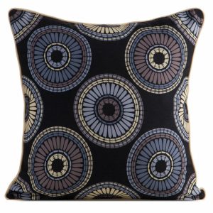 Poszewka ogrodowa GARDEN 19A czarna 45×45 cm wzory wodoodporna 951422