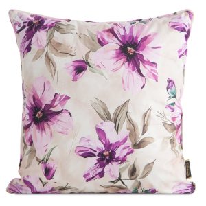 Poszewka ogrodowa GARDEN/29A beżowa 45×45 cm kwiaty wodoodporna 951426