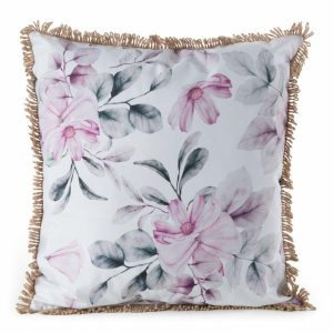 Poszewka ogrodowa GARDEN/30B biała 45×45 cm kwiaty wodoodporna 951412