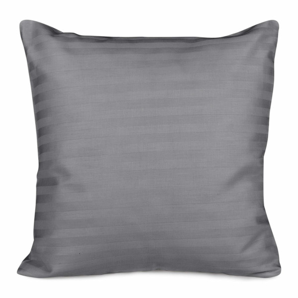 Poszewka satynowa 40x40 antracytowa szara pasy jednobarwna 84300