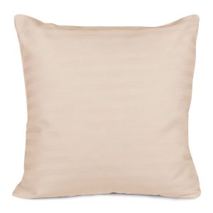 Poszewka satynowa 40×40 capuccino pasy jednobarwna Cizgili 84217