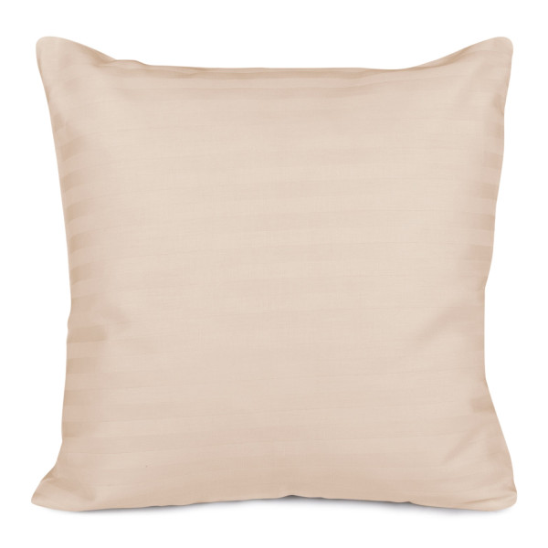 Poszewka satynowa 40x40 capuccino pasy jednobarwna Cizgili 84217