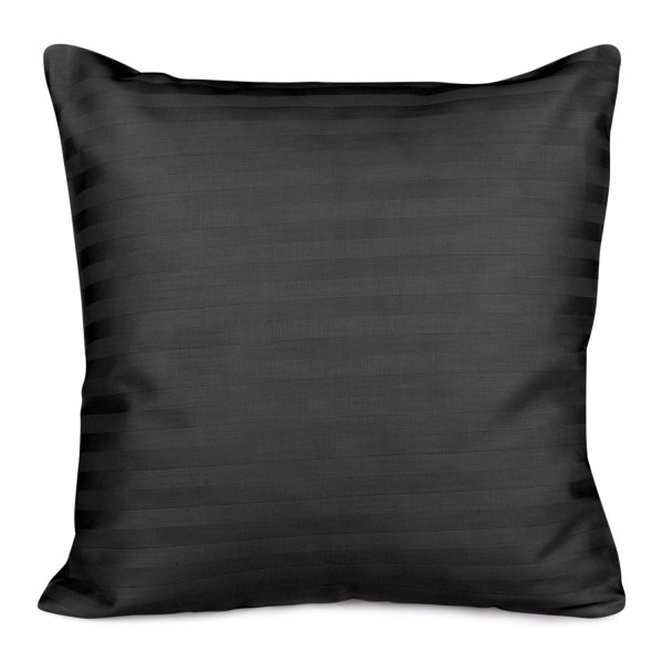 Poszewka satynowa 40x40 czarna pasy jednobarwna Cizgili 84446