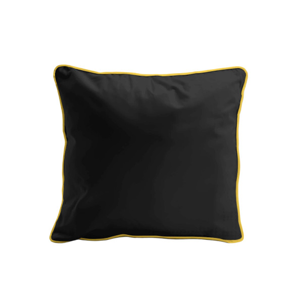 Poszewka satynowa 40x40 czarna z lamówką Mako Satin 62 965011