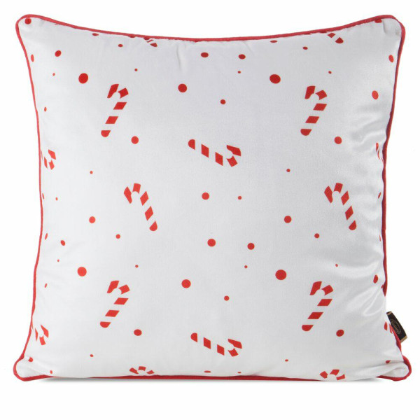 Poszewka świąteczna 176 biała 45x45 cm laski dekoracyjna 961537