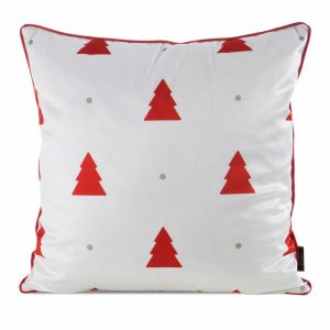 Poszewka świąteczna 183 biała 45×45 cm choinki dekoracyjna 961501 Poszewka świąteczna 183 biała 45×45 cm choinki dekoracyjna 961501