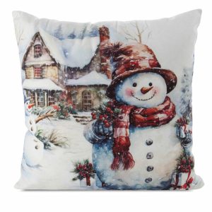 Poszewka świąteczna 199 kolorowa 45×45 cm bałwan dekoracyjna 961502 Poszewka świąteczna 199 kolorowa 45×45 cm bałwan dekoracyjna 961502