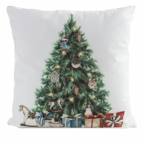 Poszewka świąteczna 208 biała 45x45 cm choinka dekoracyjna 961500