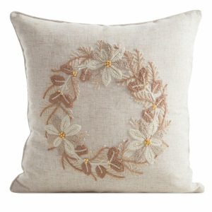 Poszewka świąteczna 218 beżowa 45×45 cm wieniec dekoracyjna 950945 Poszewka świąteczna 218 beżowa 45×45 cm wieniec dekoracyjna 950945