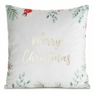 Poszewka świąteczna 235 biała 45×45 cm napis dekoracyjna 961540 Poszewka świąteczna 235 biała 45×45 cm napis dekoracyjna 961540