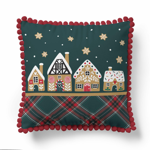 Poszewka świąteczna 45x45 domek z piernika – 5379 A – Christmas Deco 965149