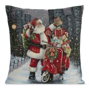 Poszewka świąteczna 45×45 Mikołaj Skuter szara czerwiona gobelinowa 6128 988463 Poszewka świąteczna 45×45 Mikołaj Skuter szara czerwiona gobelinowa 6128 988463