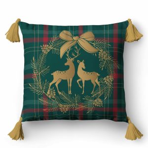 Poszewka świąteczna 45×45 renifer w wieńcu – 5380 A – Christmas Deco 983093 Poszewka świąteczna 45×45 renifer w wieńcu – 5380 A – Christmas Deco 983093