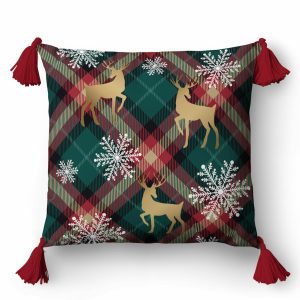 Poszewka świąteczna 45×45 renifery na tle kratki – 5381 A – Christmas Deco 983098 Poszewka świąteczna 45×45 renifery na tle kratki – 5381 A – Christmas Deco 983098
