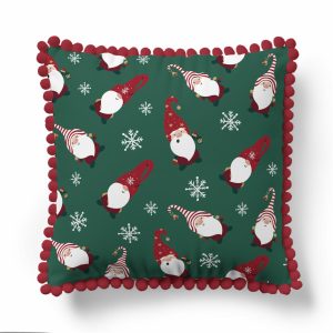 Poszewka świąteczna 45×45 skrzaty na zielonym tle – 5383 A – Christmas Deco 965151 Poszewka świąteczna 45×45 skrzaty na zielonym tle – 5383 A – Christmas Deco 965151