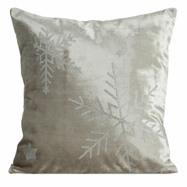 Poszewka świąteczna ROYAL1 beżowa 45x45 cm na zamek dekoracyjna 961504