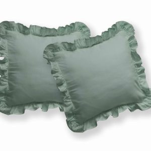 Poszewki bawełniane 40×40 komplet 2 szt. miętowe z falbanką – Pure 23 965053 Poszewki bawełniane 40×40 komplet 2 szt. miętowe z falbanką – Pure 23 965053