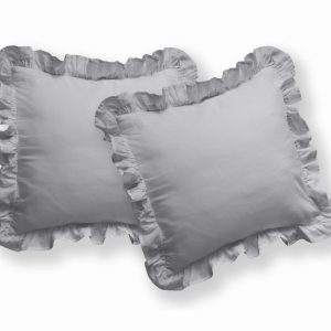 Poszewki bawełniane Pure 40×40 jasnoszare z falbanką 2 szt. 1064669 Poszewki bawełniane Pure 40×40 jasnoszare z falbanką 2 szt. 1064669