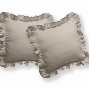 Poszewki bawełniane Pure 40×40 taupe z falbanką 2 szt. 1064672 Poszewki bawełniane Pure 40×40 taupe z falbanką 2 szt. 1064672