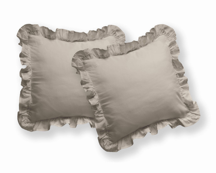 Poszewki bawełniane Pure 40x40 taupe z falbanką 2 szt. 1064672