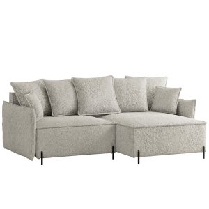 Prawostronny narożnik MARCO z funkcją spania – beżowy boucle 704193 Prawostronny narożnik MARCO z funkcją spania – beżowy boucle 704193
