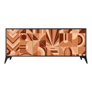 PRISM MOSAIC Komoda 3 drzwi Czarna-Metalowa gwiazdka czarna 441650