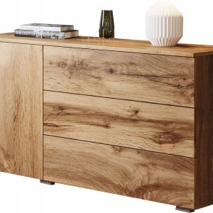 Prosta komoda 110 cm do salonu/sypialni z 3 szufladami i szafką wotan 125391 Prosta komoda 110 cm do salonu/sypialni z 3 szufladami i szafką wotan 125391