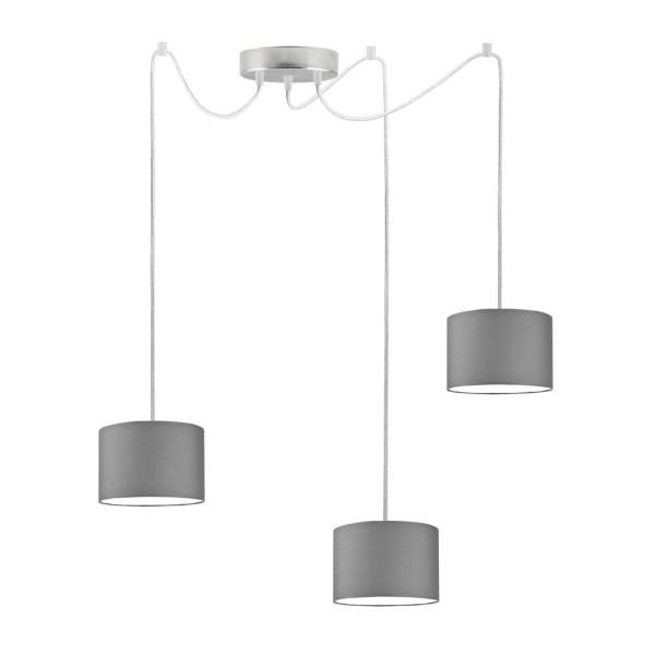 Prosta w formie lampa wisząca WAIKIKI W3 Stal Szczotkowana - Szary Stalowy 879953