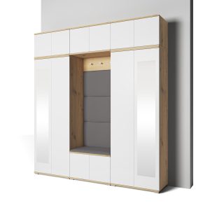 Przedpokój garderoba Aura wersja 4 z lustrem Trinity 34 dąb Artisan/biały 648281 Przedpokój garderoba Aura wersja 4 z lustrem Trinity 34 dąb Artisan/biały 648281