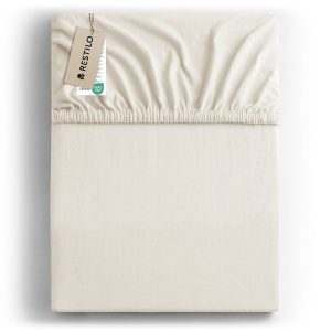 Prześcieradło Bawełna z Gumką Amber Ecru 120×200 DecoKing 957900