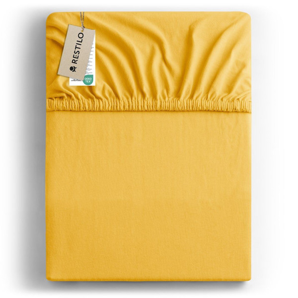 Prześcieradło Bawełna z Gumką Amber pomarańczowe 90x200 DecoKing 957904