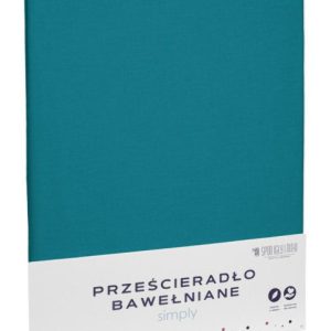 Prześcieradło bawełniane 140×200 turkusowe jednobarwne 942367 Prześcieradło bawełniane 140×200 turkusowe jednobarwne 942367