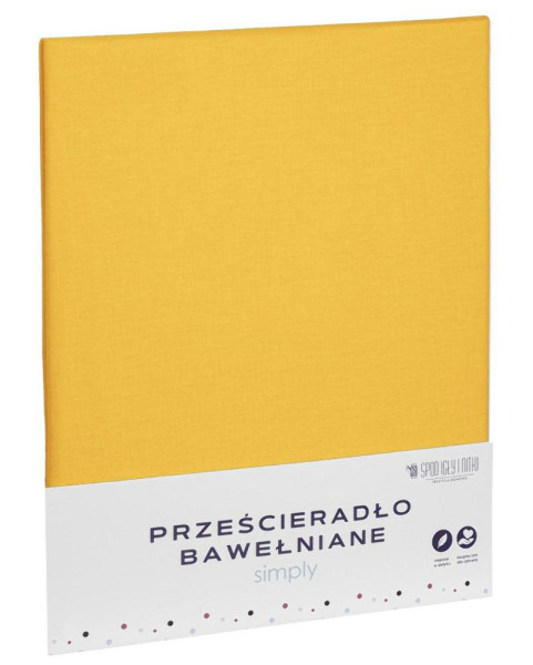 Prześcieradło bawełniane 220x200 musztardowe jednobarwne 942366