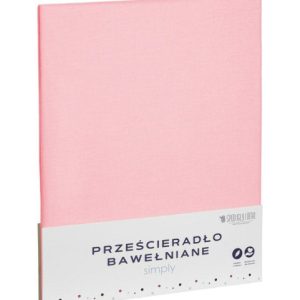 Prześcieradło bawełniane 220×200 różowe pudrowe jednobarwne 942358 Prześcieradło bawełniane 220×200 różowe pudrowe jednobarwne 942358